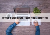 軟件開發(fā)公司排行榜（軟件開發(fā)公司排行榜）