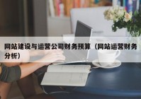 網(wǎng)站建設與運營公司財務預算（網(wǎng)站運營財務分析）