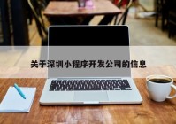 關(guān)于深圳小程序開發(fā)公司的信息