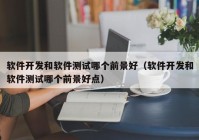 軟件開發(fā)和軟件測試哪個前景好（軟件開發(fā)和軟件測試哪個前景好點）