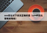 seo優(yōu)化以下說法正確的是（seo的優(yōu)化策略有哪些）