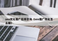 seo優(yōu)化推廣在線咨詢（seo推廣優(yōu)化怎么做）