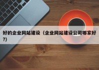 好的企業(yè)網(wǎng)站建設(shè)（企業(yè)網(wǎng)站建設(shè)公司哪家好?）