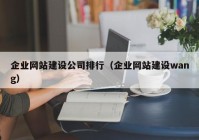 企業(yè)網(wǎng)站建設(shè)公司排行（企業(yè)網(wǎng)站建設(shè)wang）