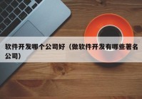 軟件開發(fā)哪個公司好（做軟件開發(fā)有哪些著名公司）