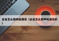 企業(yè)怎么做網(wǎng)站建設(shè)（企業(yè)怎么做網(wǎng)站建設(shè)的）