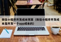 微信小程序開發(fā)成本預(yù)算（微信小程序開發(fā)成本是開發(fā)一個(gè)app成本的）