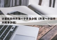 計算機軟件開發(fā)一個月多少錢（開發(fā)一個軟件大概多少錢）