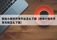 微信小程序開發(fā)平臺(tái)怎么下載（微信小程序開發(fā)文檔怎么下載）