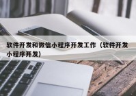 軟件開發(fā)和微信小程序開發(fā)工作（軟件開發(fā) 小程序開發(fā)）