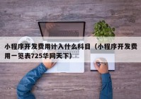 小程序開發(fā)費用計入什么科目（小程序開發(fā)費用一覽表725華網(wǎng)天下）