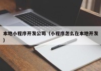 本地小程序開發(fā)公司（小程序怎么在本地開發(fā)）