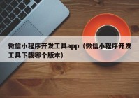 微信小程序開發(fā)工具app（微信小程序開發(fā)工具下載哪個版本）