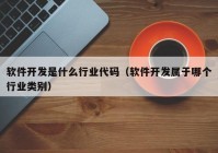 軟件開發(fā)是什么行業(yè)代碼（軟件開發(fā)屬于哪個(gè)行業(yè)類別）