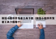 微信小程序開發(fā)者工具下載（微信小程序開發(fā)者工具下載哪個）