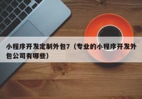 小程序開發(fā)定制外包7（專業(yè)的小程序開發(fā)外包公司有哪些）